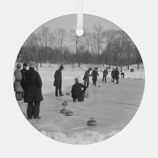 TOP Curling Old School Glass Ornament (Achterkant)