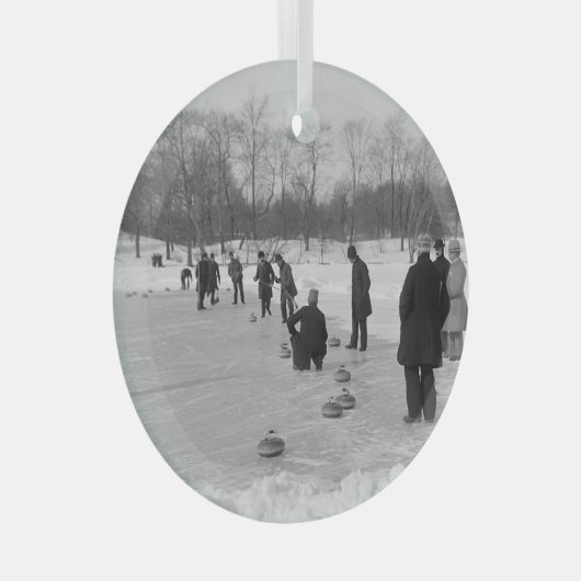 TOP Curling Old School Glass Ornament (Voorkant Rechts)