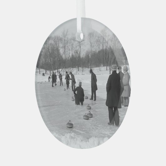 TOP Curling Old School Glass Ornament (Voorkant links)