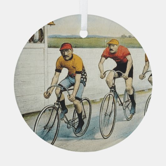TOP Cycling Old School Glass Ornament (Achterkant)