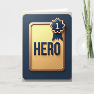Top Dad Hero Award Navy Ster Kaart