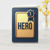 Top Dad Hero Award Navy Ster Kaart (Gele Bloem)