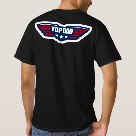 Top Dad T-Shirt - Vier de ultieme vader (Achterkant)
