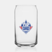 Top Dad vliegtuig Blikvorm Glas (Voorkant)