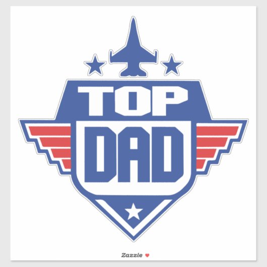 Top Dad vliegtuig Sticker (Vel)