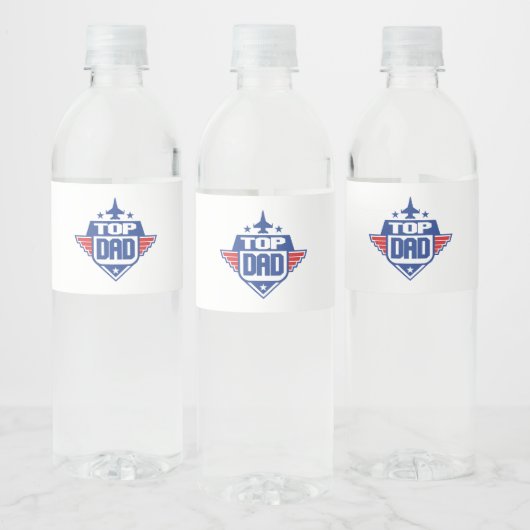 Top Dad vliegtuig Waterfles Etiket (Flessen)