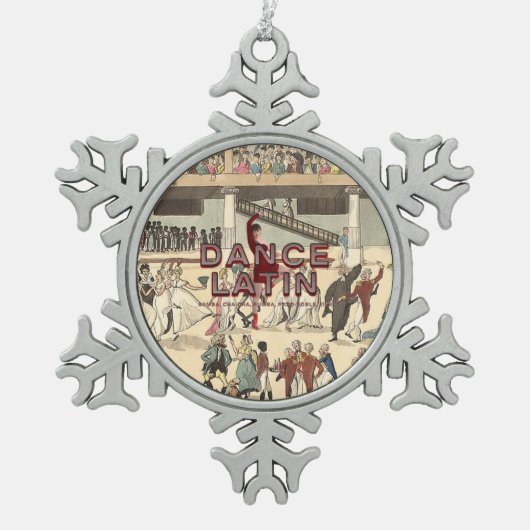 TOP Dance Latijn Tin Sneeuwvlok Ornament (Voorkant)