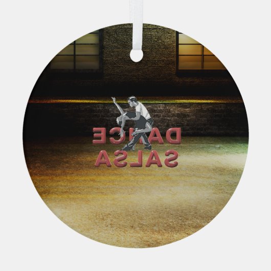 TOP Dance Salsa Glass Ornament (Achterkant)