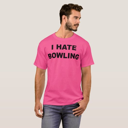 Top die zegt dat ik een hekel heb aan bowling grap (Voorkant volledig)