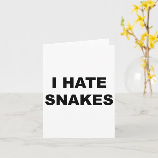 Top die zegt dat ik haat slangen grappige anti sla kaart (Gele Bloem)