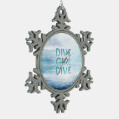 TOP Dive Girl Dive Dive Tin Sneeuwvlok Ornament (Links)