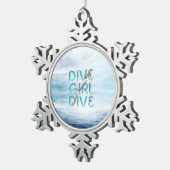TOP Dive Girl Dive Dive Tin Sneeuwvlok Ornament (Rechts)