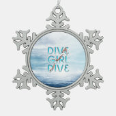 TOP Dive Girl Dive Dive Tin Sneeuwvlok Ornament (Voorkant)