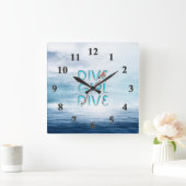 TOP Dive Girl Dive Dive Vierkante Klok (Huis)