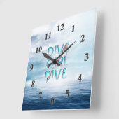 TOP Dive Girl Dive Dive Vierkante Klok (Hoek)