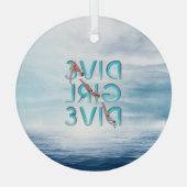 TOP Dive Girl Dive Glass Ornament (Achterkant)