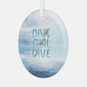 TOP Dive Girl Dive Glass Ornament (Voorkant links)
