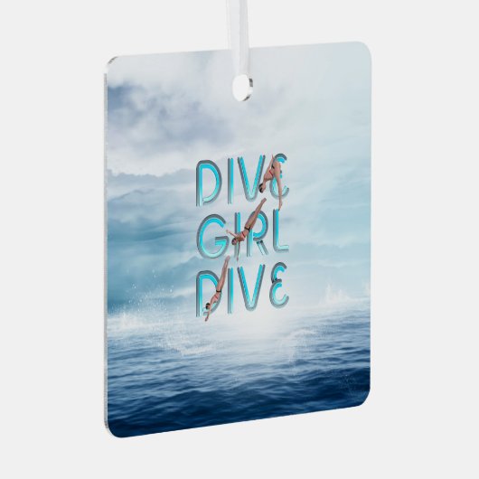 TOP Dive Girl Dive Metal Ornament (Voorkant Rechts)