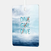 TOP Dive Girl Dive Metal Ornament (Voorkant links)