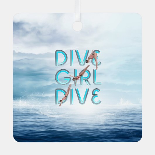 TOP Dive Girl Dive Metal Ornament (Voorkant)