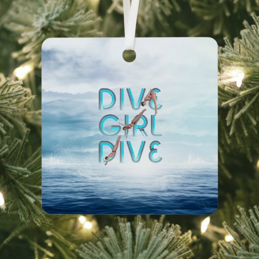 TOP Dive Girl Dive Metal Ornament (Insitu)