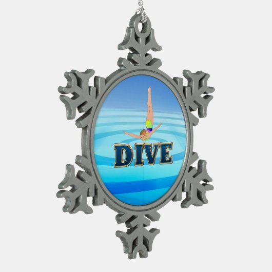 TOP Dive Tin Sneeuwvlok Ornament (Links)