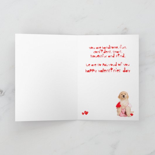 Top Dog Son Golden Retriever Puppy Valentijn Feestdagen Kaart (Binnen)