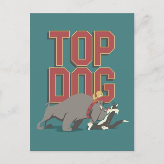 "Top Dog" Spike Guarding TWEETY™ from SYLVESTER™ Briefkaart (Voorkant)