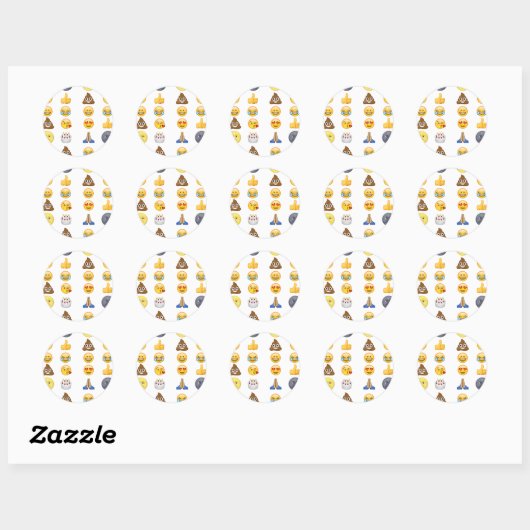 Top emoji collectie ronde sticker (Vel)