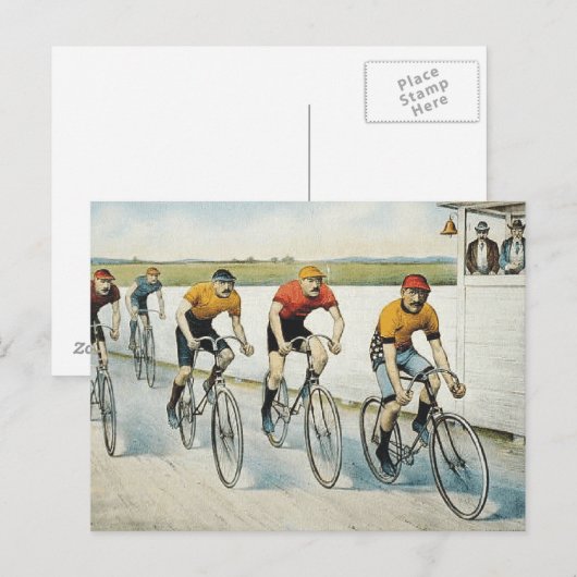 TOP-fietsende oude school Briefkaart (Voorkant / Achterkant)