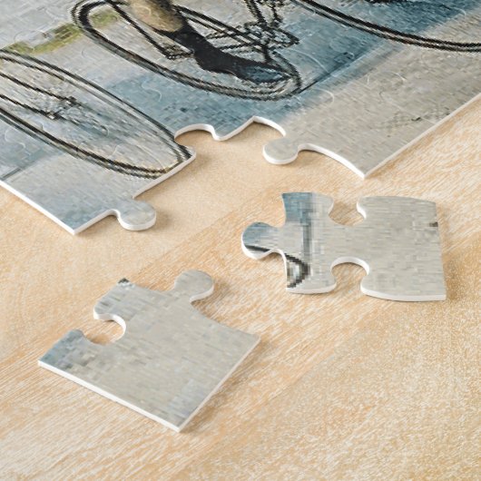 TOP-fietsende oude school Legpuzzel (Zijkant)