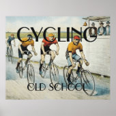 TOP-fietsende oude school Poster (Voorkant)