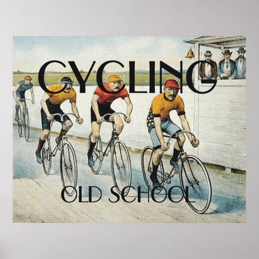 TOP-fietsende oude school Poster (Voorkant)