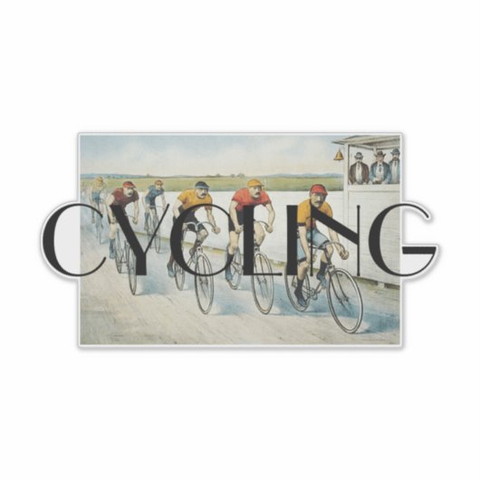 TOP-fietsende oude school Sticker (Voorkant)