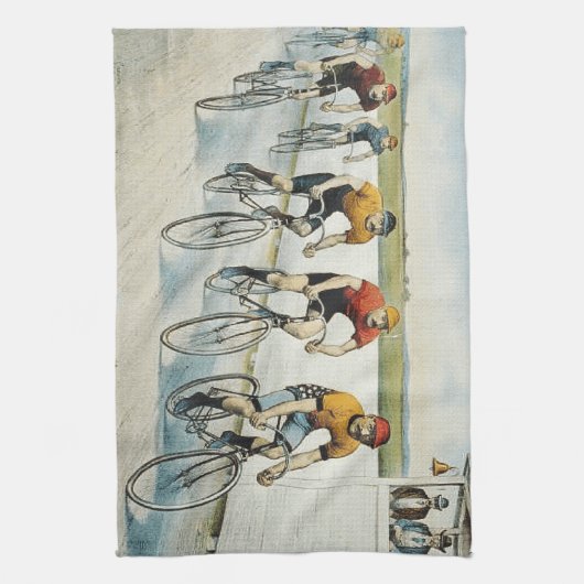 TOP-fietsende oude school Theedoek (Verticaal)
