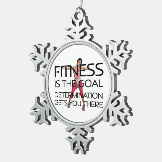 TOP Fitness Goal Tin Sneeuwvlok Ornament (Rechts)