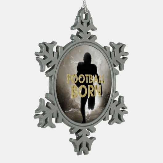 TOP Football Born Tin Sneeuwvlok Ornament (Links)