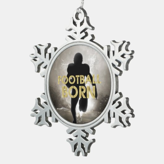 TOP Football Born Tin Sneeuwvlok Ornament (Rechts)