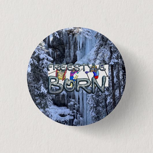 TOP Freestyle Ski Geboren Ronde Button 3,2 Cm (Voorkant)