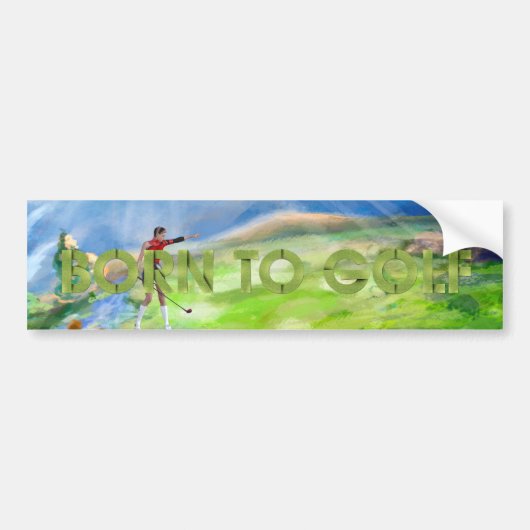 TOP Geboren om te Golfen Bumpersticker (Voorkant)