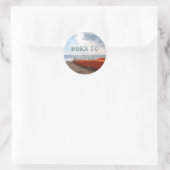 TOP Geboren om te Kayakken Ronde Sticker (Tas)