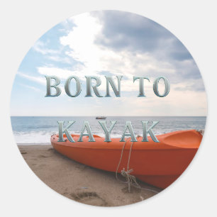 TOP Geboren om te Kayakken Ronde Sticker