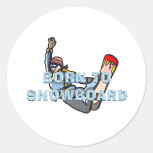 TOP Geboren om te Snowboarden Ronde Sticker