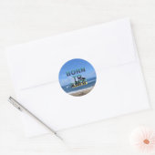 TOP Geboren om te surfen Ronde Sticker (Envelop)