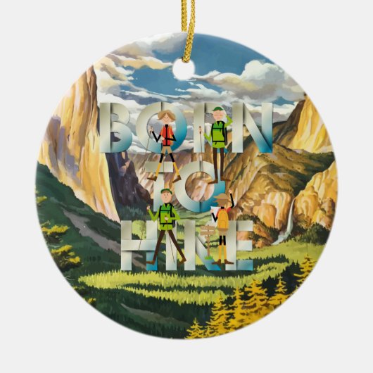 TOP Geboren om te Wandelen Keramisch Ornament (Voorkant)