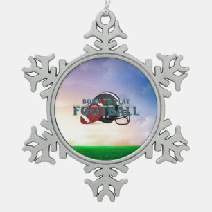 TOP Geboren om Voetbal te Spelen Tin Sneeuwvlok Ornament