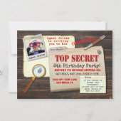 Top geheim agent Spy Verjaardagsfeest Kaart (Voorkant)
