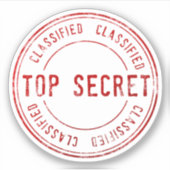Top Geheime Geclassificeerde Stempel Sticker (Voorkant)