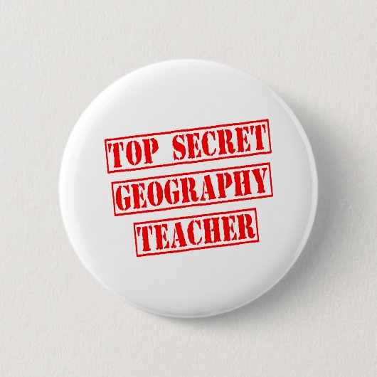 Top Geheime Geografie Leraar Ronde Button 5,7 Cm (Voorkant)