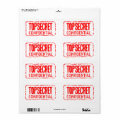 Top Geheime vertrouwelijke rode rubberen stempel v Etiket (Full Sheet)